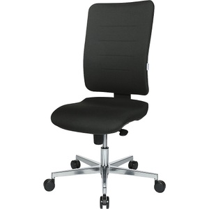 office akktiv, office akktiv Bürodrehstuhl V2 Rückenlehne gepolstert schwarz / schwarz, eurokraft pro Bürostuhl V2 Bandscheibensitz, Aluminium-Fußkreuz, Rückenlehne gepolstert, schwarz