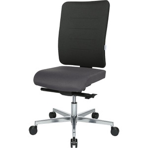 office akktiv, office akktiv Bürodrehstuhl V4 Rückenlehne gepolstert schwarz / anthrazit, eurokraft pro Bürostuhl V4 Flach-Contoursitz, Sitztiefen- und -neigungsverstellung, Rückenlehne gepolstert, anthrazit