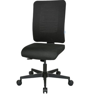 office akktiv, office akktiv Bürodrehstuhl V1 Rückenlehne netzbespannt schwarz / schwarz, eurokraft pro Bürostuhl V1 Flachsitz, Kunststoff-Fußkreuz, Rückenlehne netzbespannt, schwarz