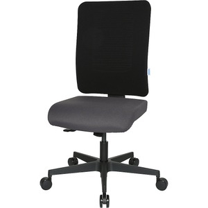 office akktiv, office akktiv Bürodrehstuhl V1 Rückenlehne netzbespannt schwarz / anthrazit, eurokraft pro Bürostuhl V1 Flachsitz, Kunststoff-Fußkreuz, Rückenlehne netzbespannt, anthrazit