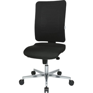 office akktiv, office akktiv Bürodrehstuhl V2 Rückenlehne netzbespannt schwarz / schwarz, eurokraft pro Bürostuhl V2 Bandscheibensitz, Aluminium-Fußkreuz, Rückenlehne netzbespannt, schwarz