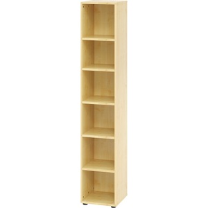 LIVIQUE, Regal Office, Regale Breno, 6 OH, 28 kg je Boden, B 400 x T 400 x H 2156 mm, Spanplatte, Ahorn