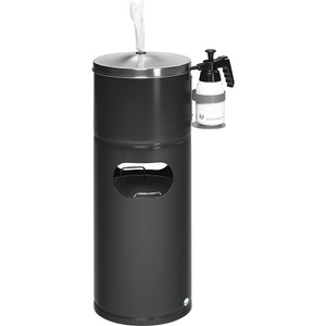 undefined, Reinigungsstation mit Papierspender und Flaschenhalter Stahlblech, schwarzgrau, VAR Reinigungsstation, mit Papierspender und Flaschenhalter, Stahlblech, schwarzgrau