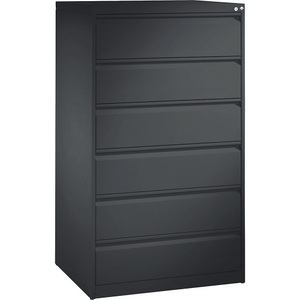 CP, C+P Karteikartenschrank Office, DIN A5 quer, 3-bahnig, 6 Schubladen, anthrazit