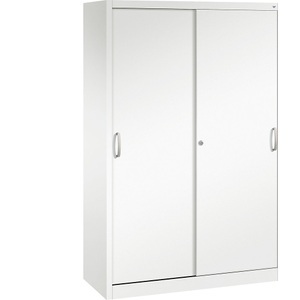 CP, CP ACURADO Schiebetürenschrank 3 Fachböden, 2 Schließfächer, HxBxT 1950 x 1200 x 500 mm verkehrsweiß, C+P ACURADO Schiebetürenschrank, 3 Fachböden, 2 Schließfächer, HxBxT 1950 x 1200 x 500 mm, verkehrsweiß
