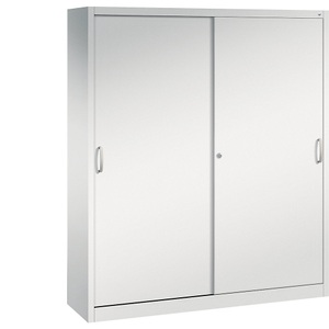 CP, CP ACURADO Schiebetürenschrank 6 Fachböden, 2 Schließfächer, HxBxT 1950 x 1600 x 400 mm lichtgrau, C+P ACURADO Schiebetürenschrank, 6 Fachböden, 2 Schließfächer, HxBxT 1950 x 1600 x 400 mm, lichtgrau
