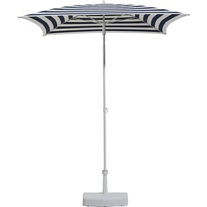 undefined, Sonnenschirm, quadratisch, LxB 1600 x 1600 mm, Gestell weiß, weiß / blau, Sonnenschirm, quadratisch, LxB 1600 x 1600 mm, Gestell weiß, weiß / blau