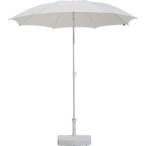 Jan Kurtz, Jan Kurtz Ravenna Sonnenschirm mit Knickgelenk, Sonnenschirm, rundes Design, Ø 2000 mm, Gestell weiß, weiß