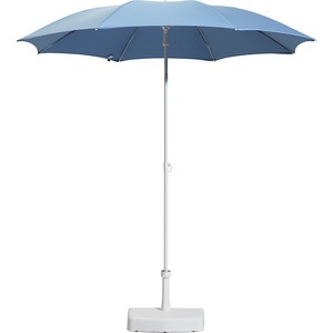 Sonnenschirm, rundes Design, Ø 2000 mm, Gestell weiß, himmelblau