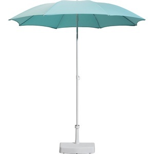Jan Kurtz, Jan Kurtz Ravenna Sonnenschirm mit Knickgelenk, Sonnenschirm, rundes Design, Ø 2000 mm, Gestell weiß, aqua