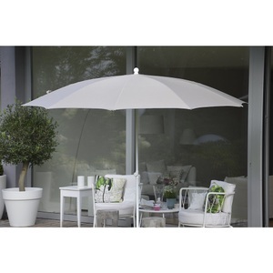 Jan Kurtz, Jan Kurtz Salina Sonnenschirm mit Knickgelenk, Sonnenschirm, rundes Design, Ø 2800 mm, Gestell weiß, weiß