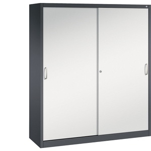 CP, CP ACURADO Schiebetürenschrank 6 Fachböden, 2 Schließfächer, HxBxT 1950 x 1600 x 500 mm schwarzgrau / lichtgrau, C+P ACURADO Schiebetürenschrank, 6 Fachböden, 2 Schließfächer, HxBxT 1950 x 1600 x 500 mm, schwarzgrau / lichtgrau