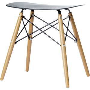 undefined, Hocker SKOLL Beine Massivholz Buche Sitzfläche schwarz, Hocker Paperflow Skoll, B 470 x T 350 x H 480 mm, pflegeleichte Polypropylen-Sitzschale schwarz