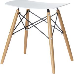 undefined, Hocker SKOLL Beine Massivholz Buche Sitzfläche weiß, Hocker Paperflow Skoll, B 470 x T 350 x H 480 mm, pflegeleichte Polypropylen-Sitzschale weiss