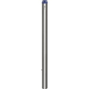 undefined, Edelstahl-Sperrpfosten Ø 76 mm, Kettenkopf zum Einbetonieren, mit Bodenhülse, Profilzylinder, Edelstahl-Sperrpfosten, mit Kettenkopf, zum Einbetonieren mit Bodenhülse, Ø 76 mm, mit Bodenhülse, Profilzylinder