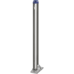 undefined, Edelstahl-Sperrpfosten Ø 76 mm, Kettenkopf zum Aufdübeln, klappbar, Profilzylinder, Edelstahl-Sperrpfosten, mit Kettenkopf, zum Aufdübeln, Ø 76 mm, klappbar, Profilzylinder