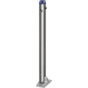 undefined, Edelstahl-Sperrpfosten Ø 76 mm, Kettenkopf zum Aufdübeln, klappbar, Dreikantverschluss, Edelstahl-Sperrpfosten, mit Kettenkopf, zum Aufdübeln, Ø 76 mm, klappbar, Dreikantverschluss