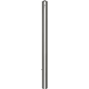 undefined, Edelstahl-Sperrpfosten Ø 76 mm, Spitzkopf zum Einbetonieren, mit Bodenhülse, Profilzylinder, Edelstahl-Sperrpfosten, mit Spitzkopf, zum Einbetonieren mit Bodenhülse, Ø 76 mm, Profilzylinder