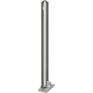 undefined, Edelstahl-Sperrpfosten Ø 76 mm, Spitzkopf zum Aufdübeln, klappbar, Profilzylinder, Edelstahl-Sperrpfosten, mit Spitzkopf, zum Aufdübeln, Ø 76 mm, klappbar, Profilzylinder