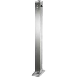 undefined, Edelstahl-Sperrpfosten 70 x 70 mm, Spitzkopf zum Aufdübeln, klappbar, Profilzylinder, Edelstahl-Sperrpfosten, mit Spitzkopf, zum Aufdübeln, 70 x 70 mm, klappbar, Profilzylinder