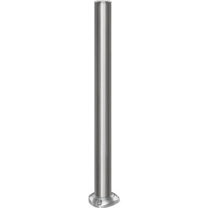 undefined, Edelstahl-Sperrpfosten mit Flachkopf mit Bodenplatte zum Aufdübeln, Ø 76 mm, selbstaufrichtend, Edelstahl-Sperrpfosten, mit Flachkopf, Bodenplatte zum Aufdübeln, Ø 76 mm, selbstaufrichtend