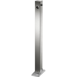 undefined, Edelstahl-Sperrpfosten mit Flachkopf mit Bodenplatte zum Aufdübeln, 70 x 70 mm, klappbar, Dreikant, Edelstahl-Sperrpfosten, mit Flachkopf, Bodenplatte zum Aufdübeln, 70 x 70 mm, klappbar, Dreikant