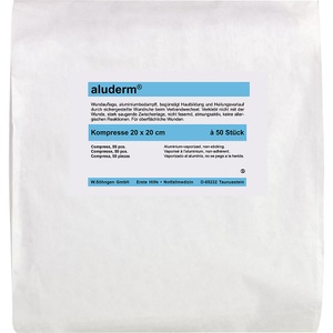 undefined, aluderm®-Kompresse, aluderm®-Kompresse, steril verpackt, VE 50 Stk, LxB 200 x 200 mm