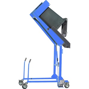 EUROKRAFTpro, Mülltonnen-Kippstation, Mülltonnen-Kippstation MKS, für 120 & 240 l Tonnen, Ausschütth. 1480 mm, Kippw. 135°, bis 110 kg, Rollen, Handpumpe, RAL 5012
