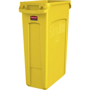 Rubbermaid, Rubbermaid Mülleimer 87 l (B x H x T) 279 x 762 x 558 mm Gelb 1 St., Rubbermaid Wertstoffsammler/Abfalleimer SLIM JIM®, Volumen 87 l, mit Lüftungskanälen, gelb, ab 10 Stk