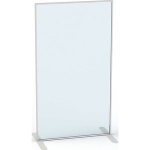 undefined, Trennwand aus Acrylglas, Trennwand aus Acrylglas, HxBxT 1805 x 1000 x 480 mm, mit Füßen, RAL 9006 weißalu