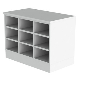 undefined, Sitover-Garderobenbank, Sitover-Garderobenbank, einseitig, melaminbeschichtet, 9 Fächer, Länge 820 mm, weiß