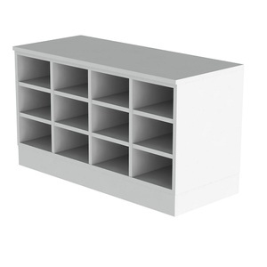 undefined, Sitover-Garderobenbank, Sitover-Garderobenbank, einseitig, melaminbeschichtet, 12 Fächer, Länge 1090 mm, weiß