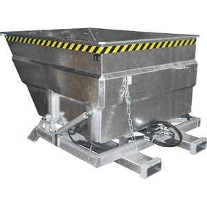 EUROKRAFTpro, XXL-Kippbehälter mit Aufrichthilfe, eurokraft pro XXL-Kippbehälter mit Aufrichthilfe, Volumen 2 m³ mit Hydraulik, feuerverzinkt