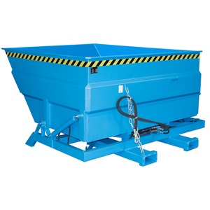 EUROKRAFTpro, XXL-Kippbehälter mit Aufrichthilfe, eurokraft pro XXL-Kippbehälter mit Aufrichthilfe, Volumen 3 m³ mit Hydraulik, lichtblau