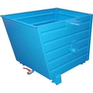 EUROKRAFTpro, Späne-Stapelkipper BSL, eurokraft pro Späne-Stapelkipper BSL mit Lochblechboden, Volumen 0,7 m³, lichtblau