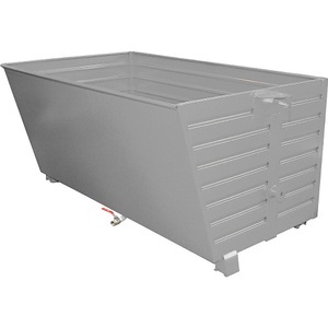 EUROKRAFTpro, Späne-Stapelkipper BSS, eurokraft pro Späne-Stapelkipper BSS mit Siebblecheinsatz, Volumen 2 m³, mausgrau