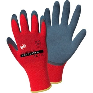 L+D Griffy, L+D Griffy Soft Latex 14910-8 Polyester Arbeitshandschuh Größe (Handschuhe): 8 EN 388:2016 CAT II 1 Paar, Leipold+Döhle Feinstrickhandschuhe SOFT Latex, rot / grau, VE 12 Paar, Größe 8 (M), ab 10 VE