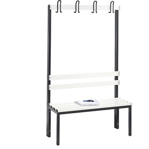 CP, Garderobenbank BASIC, einseitig, C+P Garderobenbank BASIC, einseitig, Kunststoffleisten, Länge 1000 mm, reinweiß