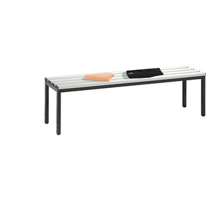CP, Garderobenbank BASIC, ohne Lehne, C+P Garderobenbank BASIC, Kunststoffleisten, Länge 1500 mm, lichtgrau