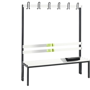 CP, Garderobenbank BASIC, einseitig, C+P Garderobenbank BASIC, einseitig, Kunststoffleisten, Länge 1500 mm, reinweiß