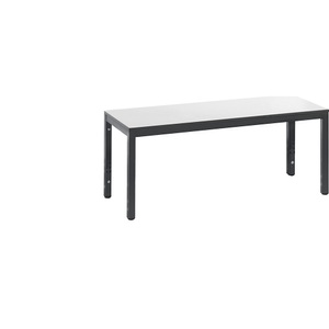 CP, Garderobenbank BASIC PLUS, ohne Lehne, Umkleidebank Basic Plus, für Feuchträume, ohne Rückenlehne, 4-Fussgestell schwarzgrau RAL 7021, ohne Schuhrost, B 1000 mm, Dekor weiss