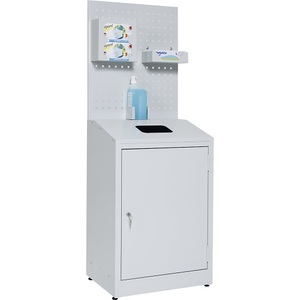undefined, Hygienestation mit Lochwand, Hygienestation mit Lochwand, HxBxT 1480 x 550 x 400 mm, lichtgrau