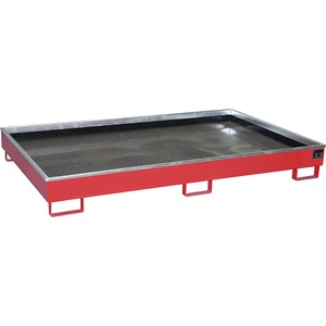 EUROKRAFTpro, Regal-Bodenwanne, eurokraft pro Regal-Bodenwanne mit PE-Einsatz, 1000 l Auffangvolumen, LxBxH 2165 x 1315 x 510 mm, rot, ab 3 Stk
