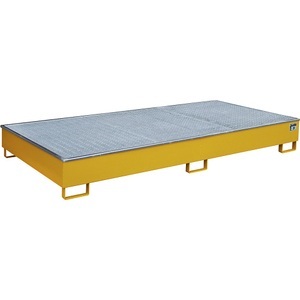 EUROKRAFTpro, Regal-Bodenwanne, eurokraft pro Regal-Bodenwanne mit PE-Einsatz, mit Rost, 540 l, LxBxH 2665 x 1315 x 305 mm, orange