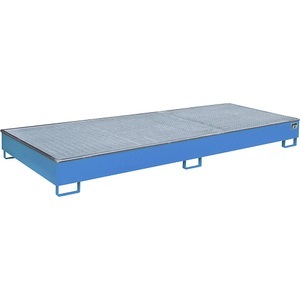 EUROKRAFTpro, Regal-Bodenwanne, eurokraft pro Regal-Bodenwanne mit PE-Einsatz, mit Rost, 540 l, LxBxH 3265 x 1315 x 270 mm, blau, ab 3 Stk