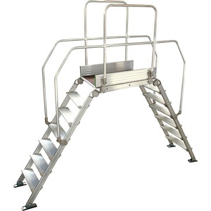 undefined, Alu-Leiternüberstieg, Alu-Leiternüberstieg, Gesamtbelastung 200 kg, 7 Stufen, Plattform 900 x 530 mm