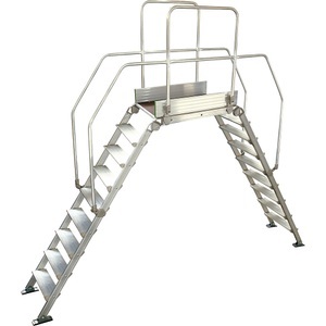 undefined, Alu-Leiternüberstieg, Alu-Leiternüberstieg, Gesamtbelastung 200 kg, 9 Stufen, Plattform 900 x 530 mm