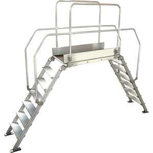 undefined, Alu-Leiternüberstieg, Alu-Leiternüberstieg, Gesamtbelastung 200 kg, 7 Stufen, Plattform 1200 x 530 mm