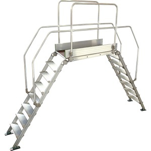 undefined, Alu-Leiternüberstieg, Alu-Leiternüberstieg, Gesamtbelastung 200 kg, 8 Stufen, Plattform 1200 x 530 mm