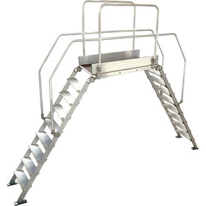 undefined, Alu-Leiternüberstieg, Alu-Leiternüberstieg, Gesamtbelastung 200 kg, 9 Stufen, Plattform 1200 x 530 mm
